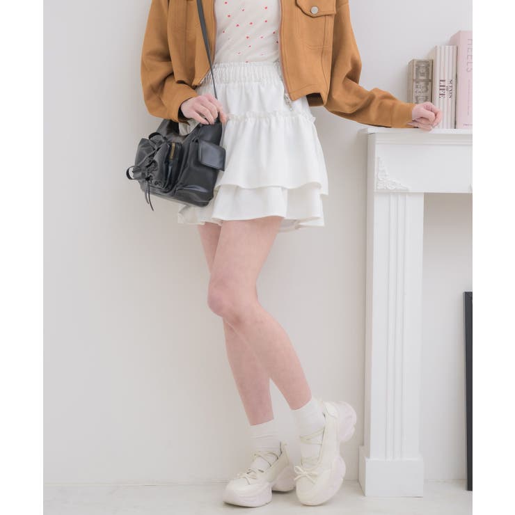 【新色追加】ギャザー2段フレアミニSK | RETRO GIRL | 詳細画像9 
