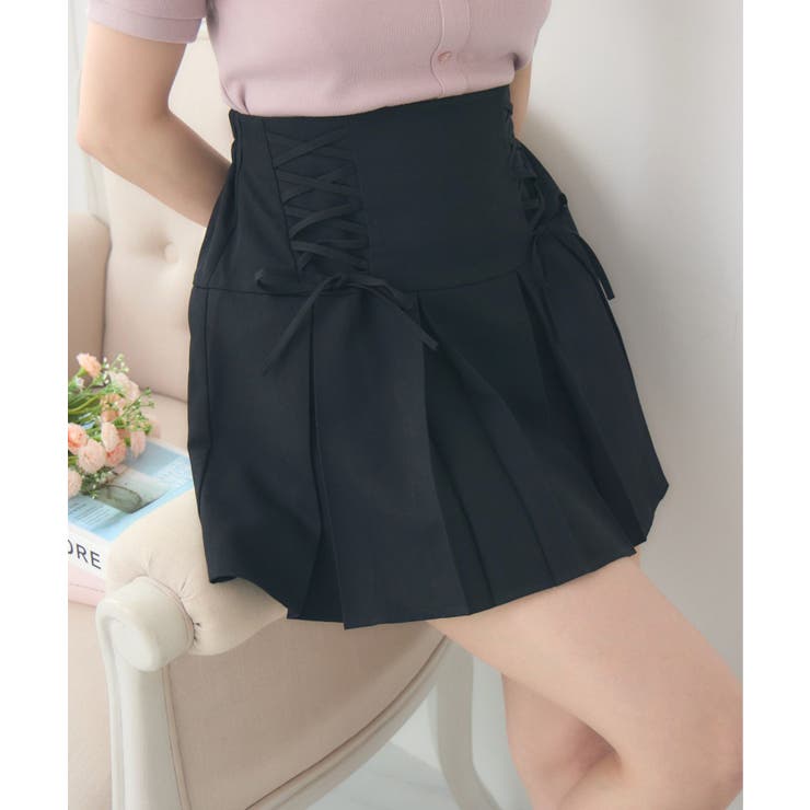 BLK1 | レースアップミニSK | RETRO GIRL