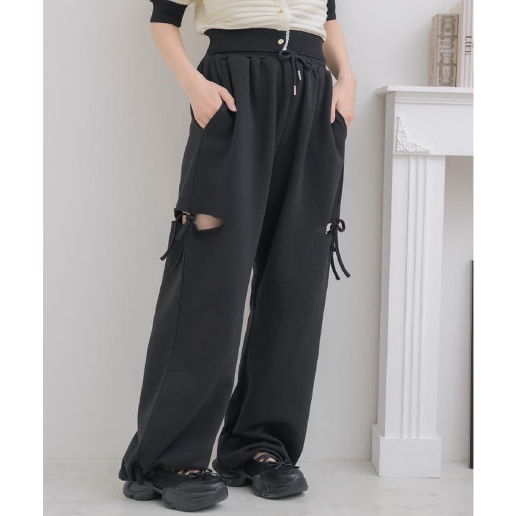 BLK1 | 【新色追加】キラキラスウェットPT | RETRO GIRL