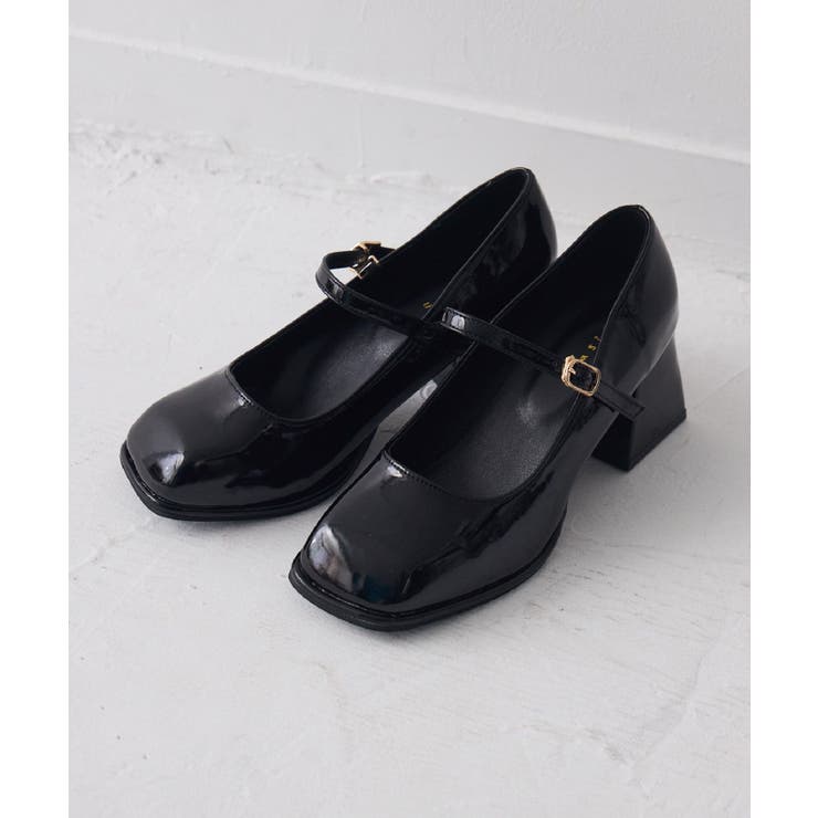 BLK1 | スクエアヒールパンプス | RETRO GIRL