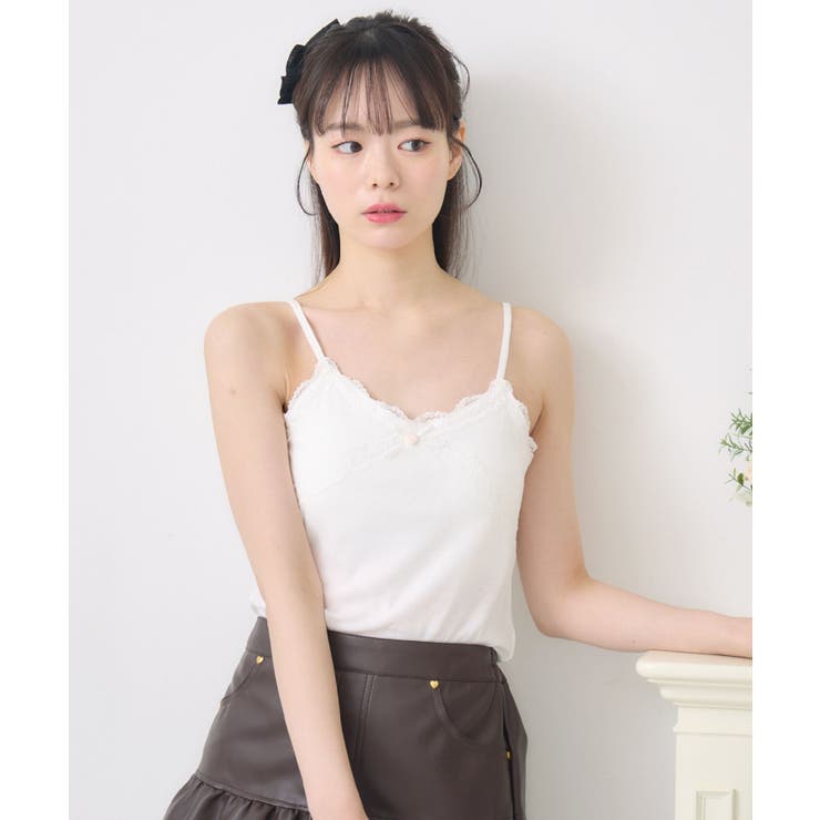 WHT2 | 【新色追加】アソートレース付きキャミ | RETRO GIRL