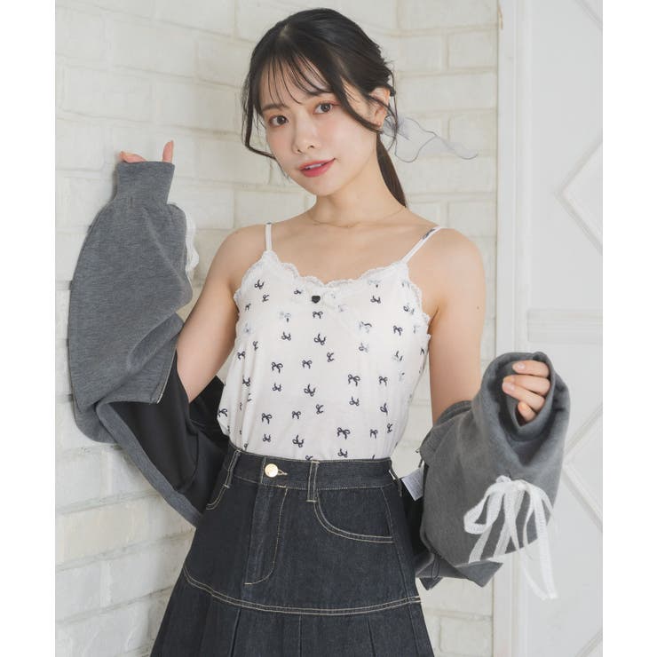 P/BLK | 【新色追加】アソートレース付きキャミ | RETRO GIRL