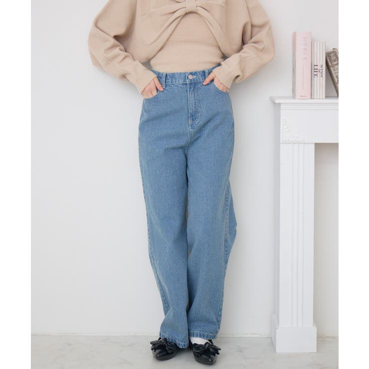 ステッチ刺繍デニムPT[品番：RTGW0008728]｜RETRO GIRL（レトロ