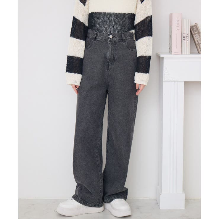 ステッチ刺繍デニムPT[品番：RTGW0008728]｜RETRO GIRL（レトロ