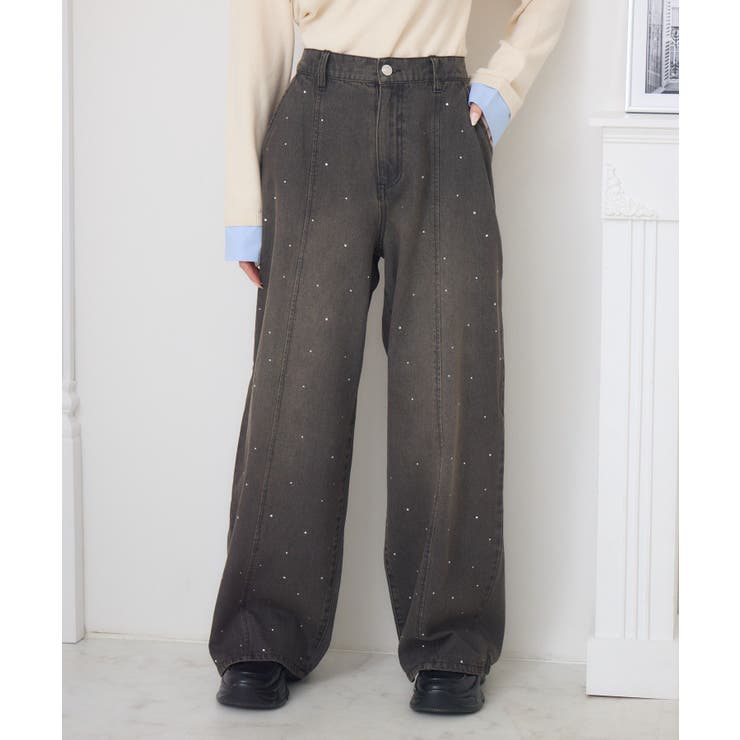 BLK1 | ビジューデニムPT | RETRO GIRL