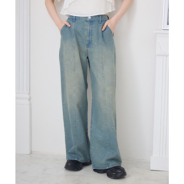 BLU2 | ビジューデニムPT | RETRO GIRL