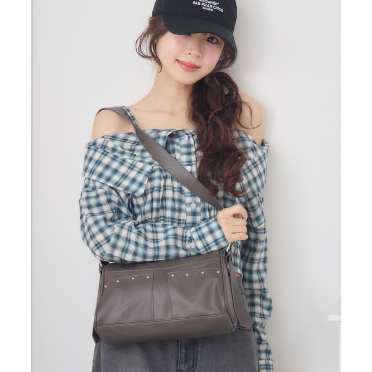 GRY2 | スタッズ付ショルダーBAG | RETRO GIRL