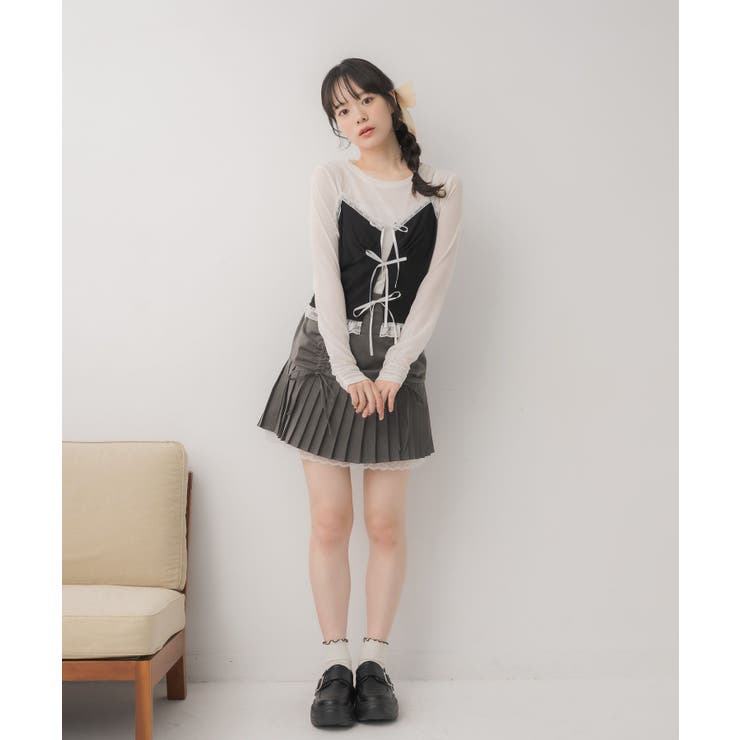 シャーリングプリーツミニSK | RETRO GIRL | 詳細画像11 