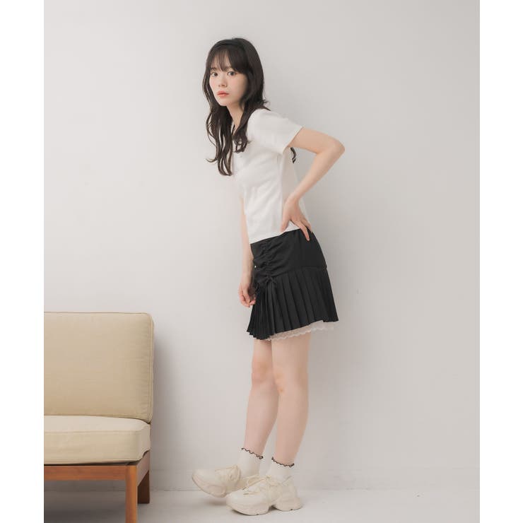 シャーリングプリーツミニSK | RETRO GIRL | 詳細画像17 