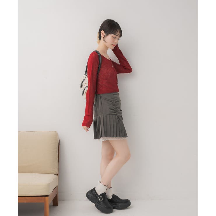 シャーリングプリーツミニSK | RETRO GIRL | 詳細画像4 