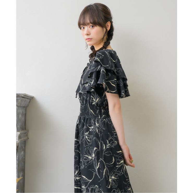 *Marant Etoile* フローラルフリルワンピース フラワーリボンOP フリルワンピース 花柄[品番：RTGW0007224