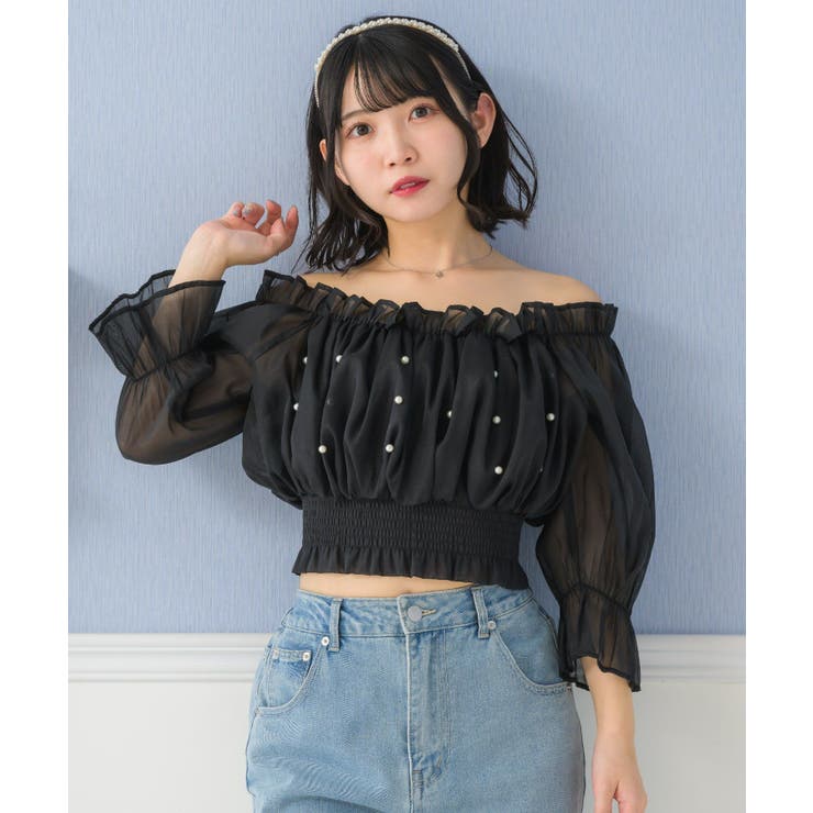 シャーリングパールBL ブラウス オフショルダー | RETRO GIRL | 詳細画像15 