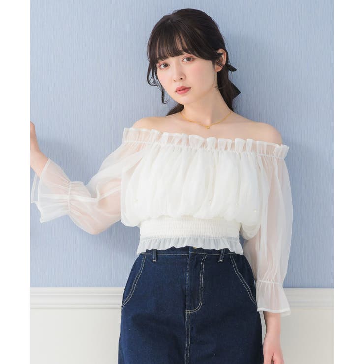 シャーリングパールBL ブラウス オフショルダー | RETRO GIRL | 詳細画像2 