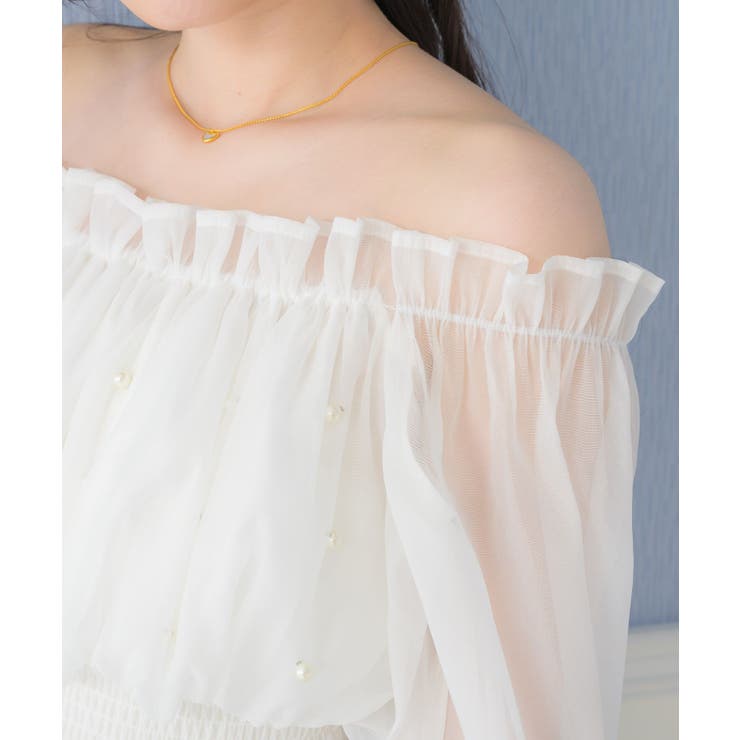 シャーリングパールBL ブラウス オフショルダー | RETRO GIRL | 詳細画像7 