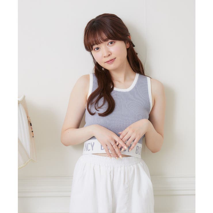 ロゴ配色NTタンク 【Emsexcite】ニットタンクトップ スポーツ | RETRO GIRL | 詳細画像43 