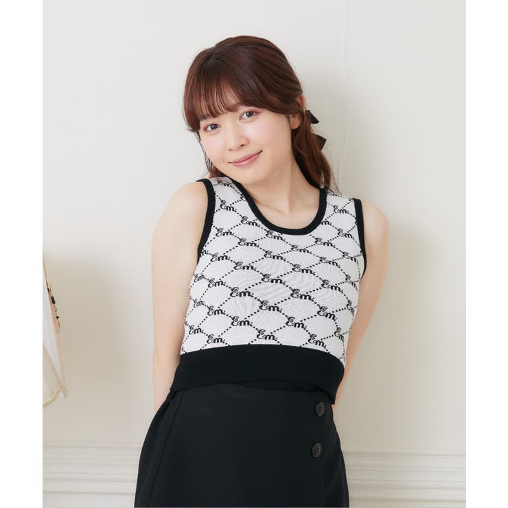ロゴ配色NTタンク 【Emsexcite】ニットタンクトップ スポーツ | RETRO GIRL | 詳細画像50 