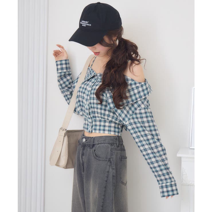 オフショルシャツ風チェックBL | RETRO GIRL | 詳細画像11 