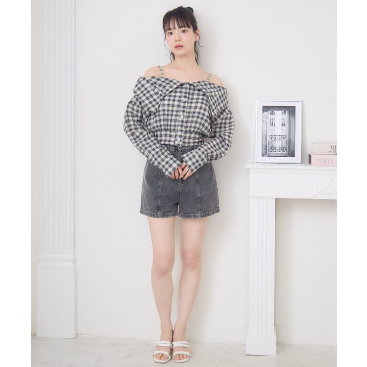 オフショルシャツ風チェックBL | RETRO GIRL | 詳細画像12 