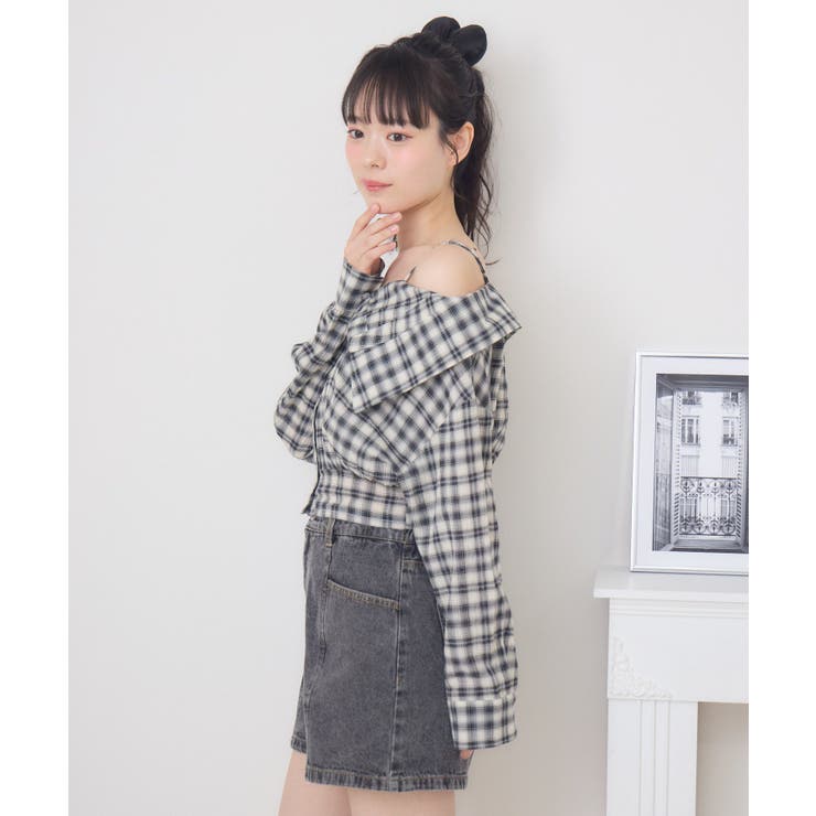 オフショルシャツ風チェックBL | RETRO GIRL | 詳細画像18 