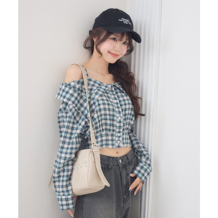 オフショルシャツ風チェックBL | RETRO GIRL | 詳細画像2 
