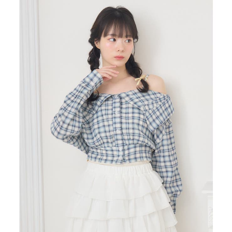 オフショルシャツ風チェックBL | RETRO GIRL | 詳細画像24 