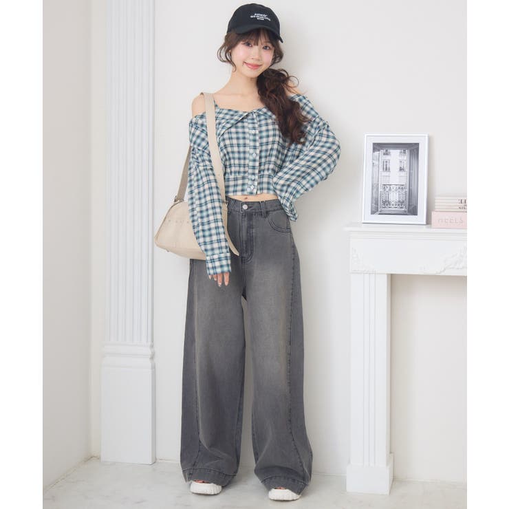 オフショルシャツ風チェックBL | RETRO GIRL | 詳細画像4 