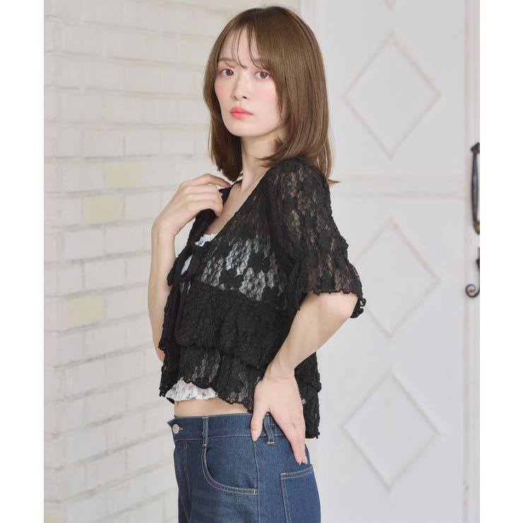 Wフリルレースボレロ[品番：RTGW0009282]｜RETRO GIRL（レトロ