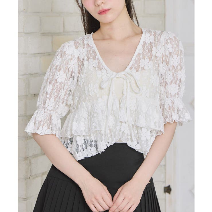 Wフリルレースボレロ[品番：RTGW0009282]｜RETRO GIRL（レトロ