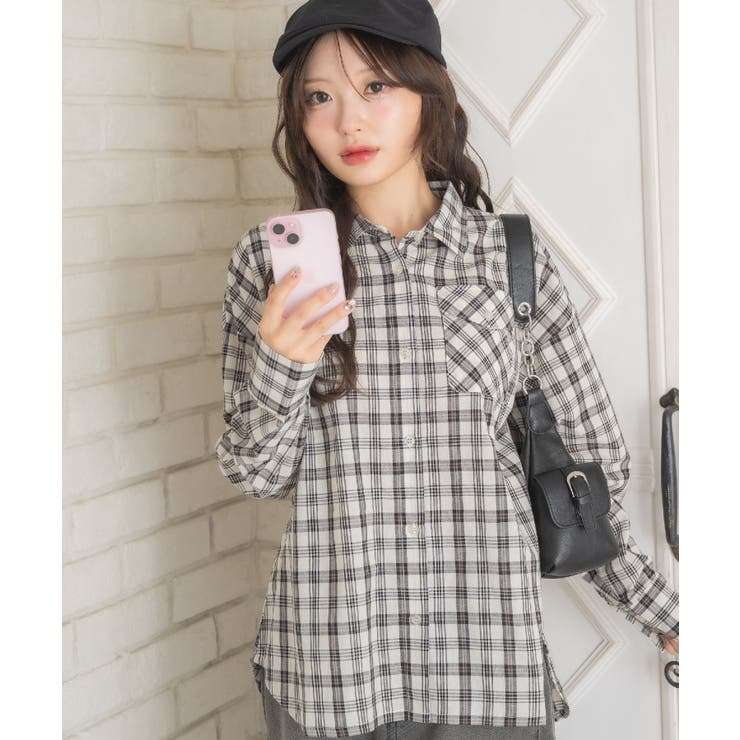 レースパッチ付チェックSH | RETRO GIRL | 詳細画像2 