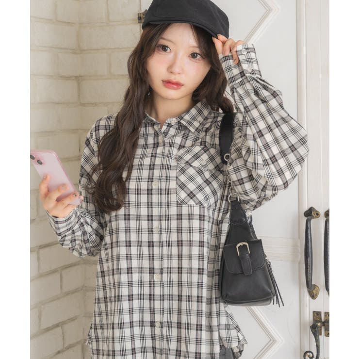 レースパッチ付チェックSH | RETRO GIRL | 詳細画像3 