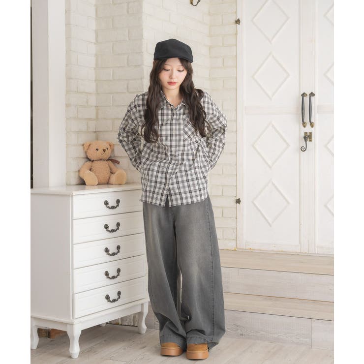 レースパッチ付チェックSH | RETRO GIRL | 詳細画像4 