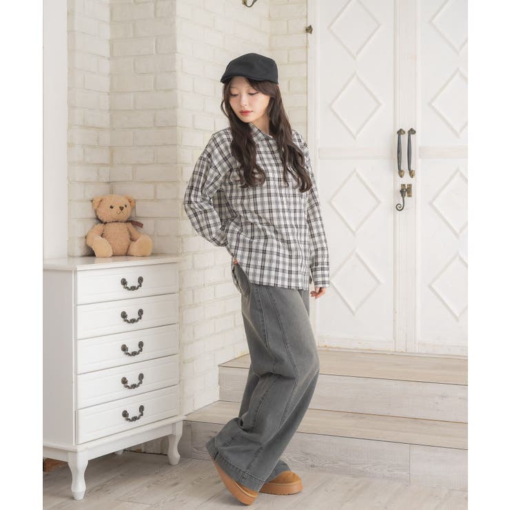 レースパッチ付チェックSH | RETRO GIRL | 詳細画像5 