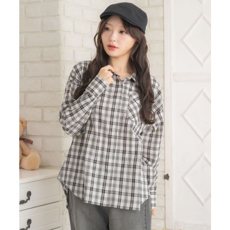 レースパッチ付チェックSH | RETRO GIRL | 詳細画像8 