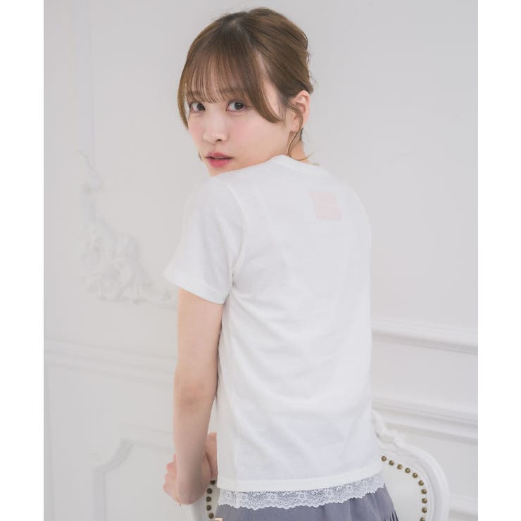 レースパッチTEE[品番：RTGW0009308]｜RETRO GIRL（レトロガール