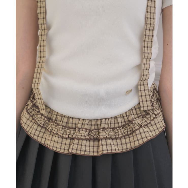 [ito fukuoka] ito no carnival カーキ　ダブルフリル チェック柄裾フリルCT[品番：RTGW0009366]｜RETRO GIRL（レトロ