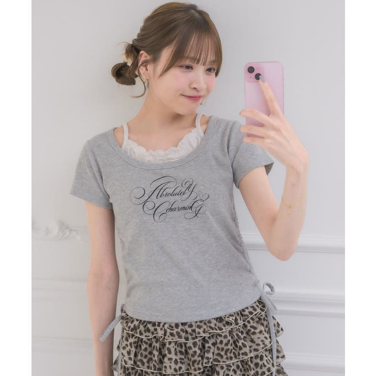 ロゴプリントキャミレイヤードTEE | RETRO GIRL | 詳細画像10 
