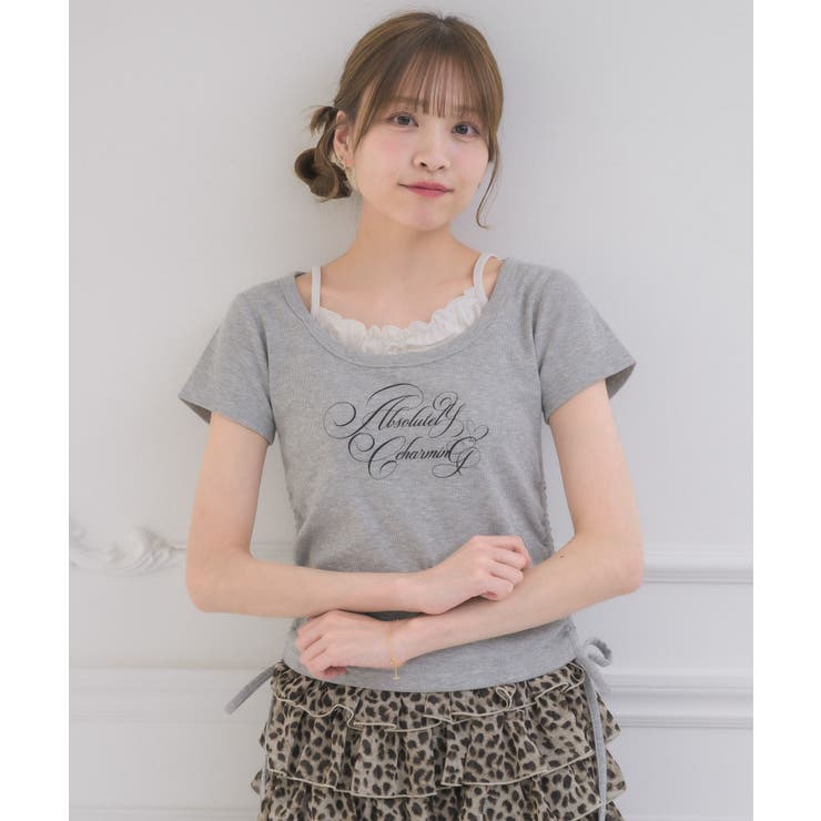 ロゴプリントキャミレイヤードTEE | RETRO GIRL | 詳細画像15 