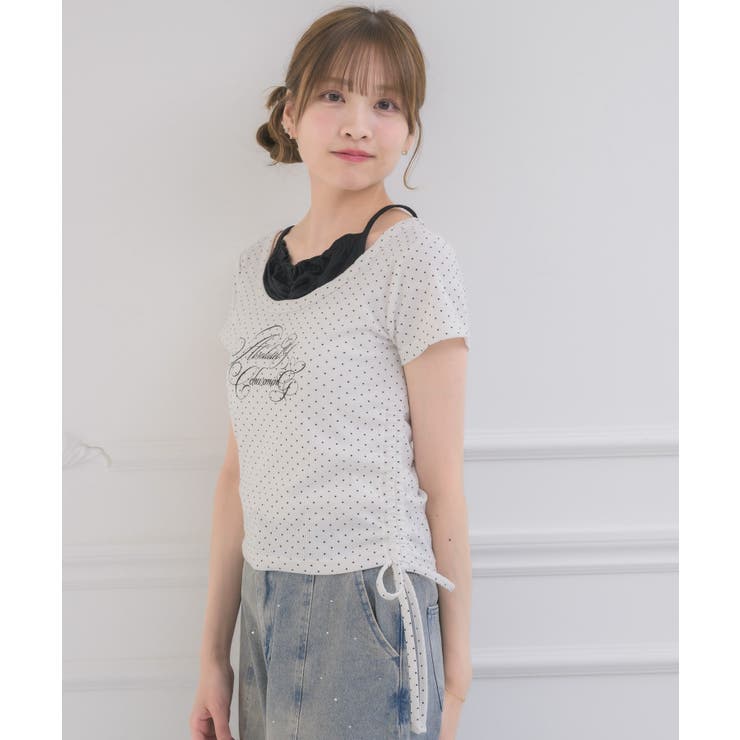 ロゴプリントキャミレイヤードTEE | RETRO GIRL | 詳細画像26 