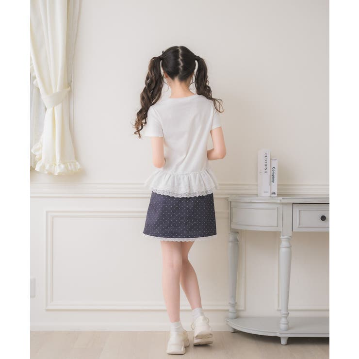 裾レースビジューロゴTEE | RETRO GIRL | 詳細画像14 