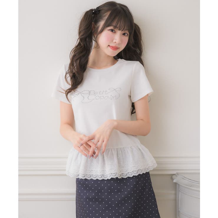 裾レースビジューロゴTEE | RETRO GIRL | 詳細画像15 