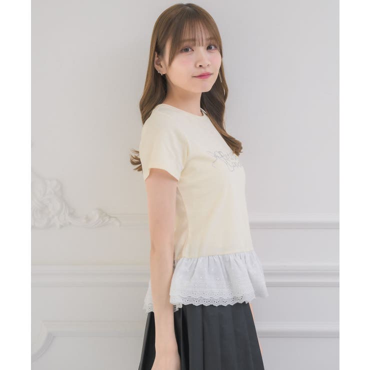 裾レースビジューロゴTEE | RETRO GIRL | 詳細画像24 