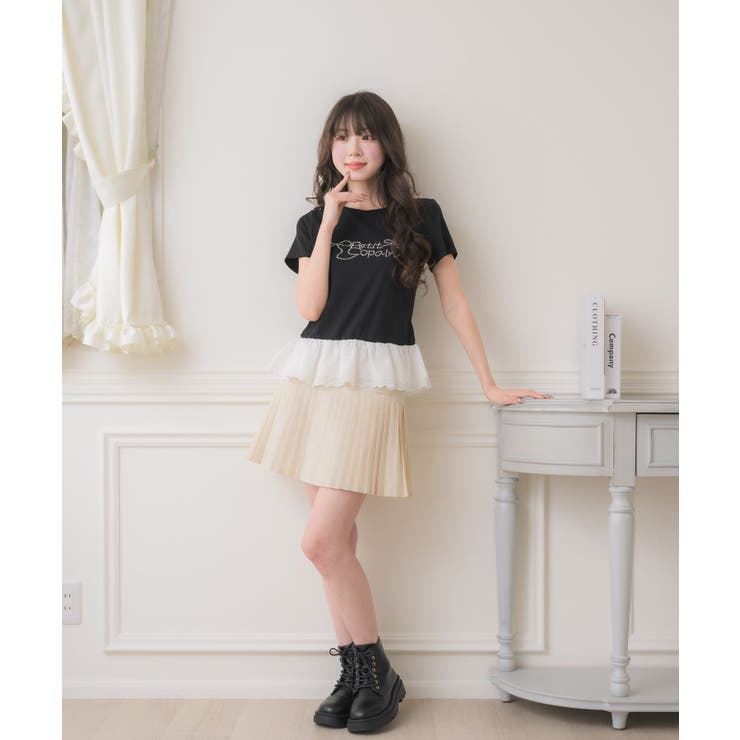 裾レースビジューロゴTEE | RETRO GIRL | 詳細画像3 