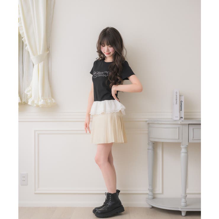 裾レースビジューロゴTEE | RETRO GIRL | 詳細画像5 