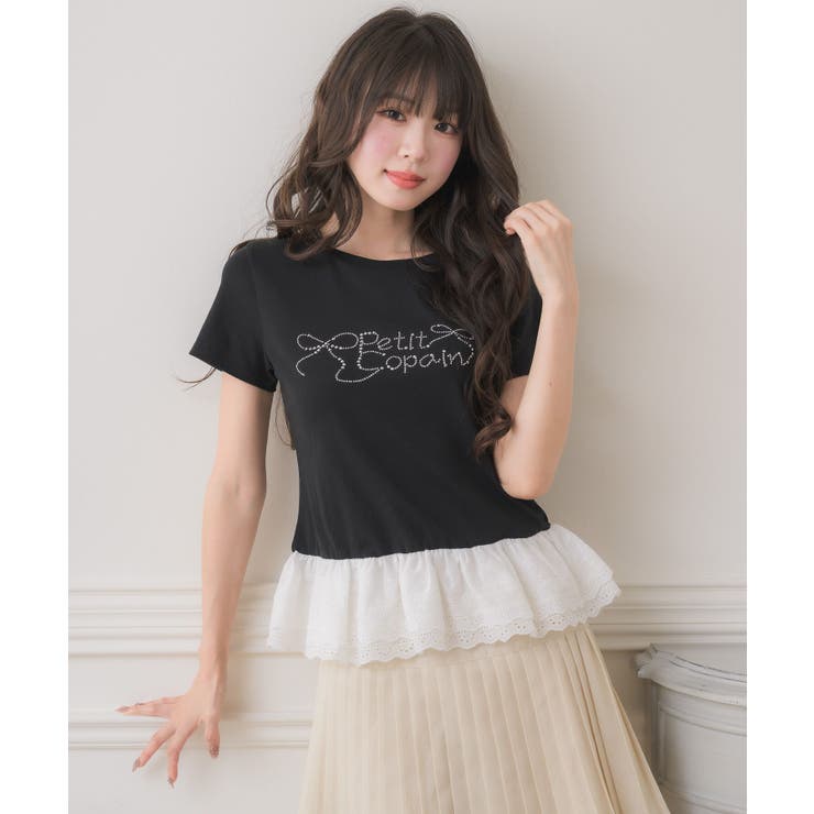 裾レースビジューロゴTEE | RETRO GIRL | 詳細画像7 