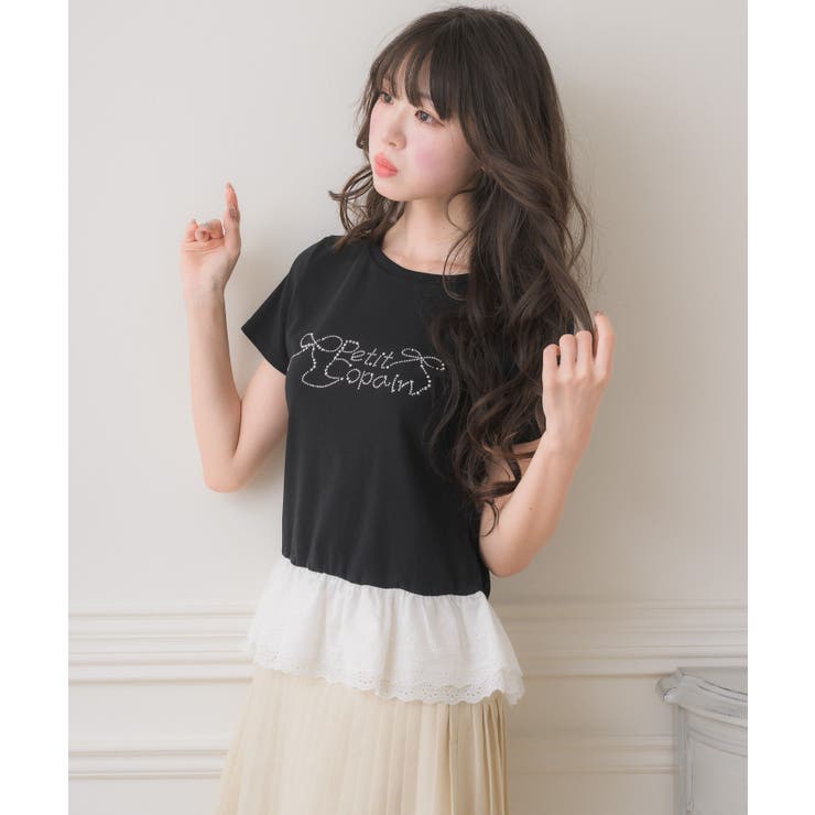 裾レースビジューロゴTEE | RETRO GIRL | 詳細画像9 
