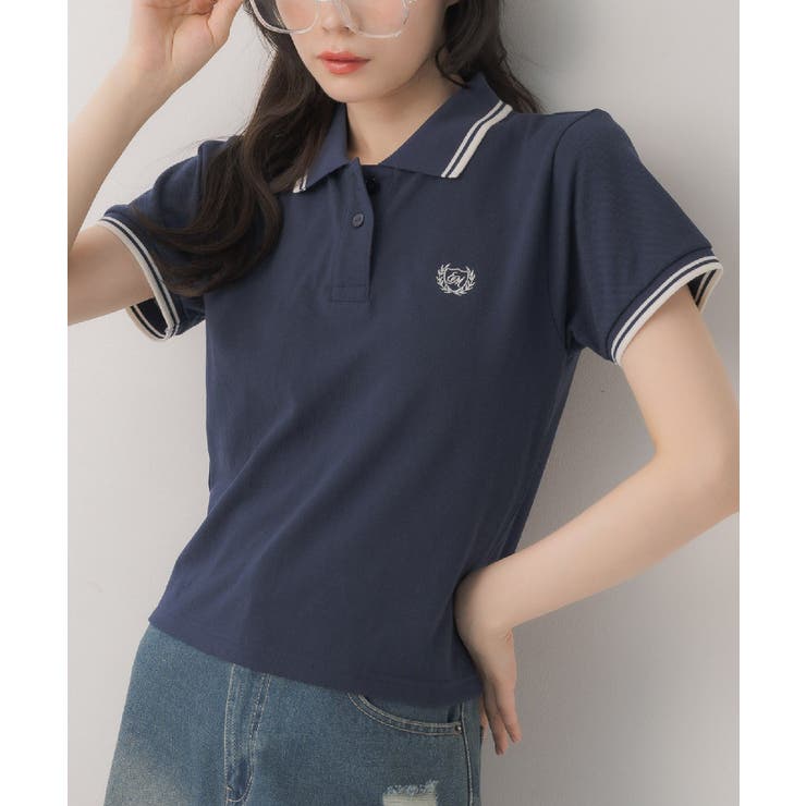 バイカラーポロTEE[品番：RTGW0009286]｜RETRO GIRL（レトロ