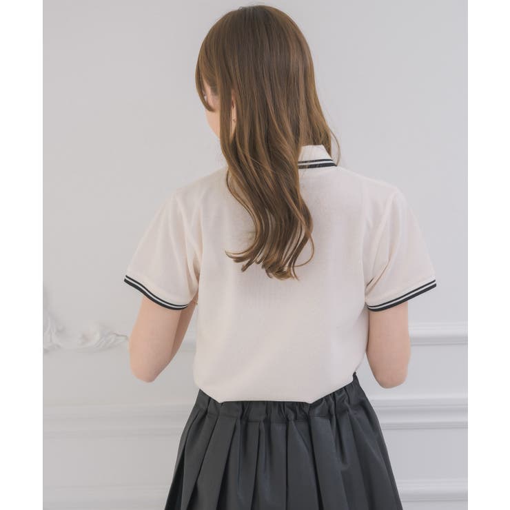 バイカラーポロTEE[品番：RTGW0009286]｜RETRO GIRL（レトロ