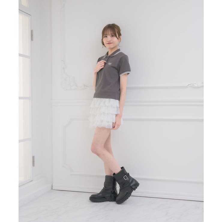 バイカラーポロTEE[品番：RTGW0009286]｜RETRO GIRL（レトロ