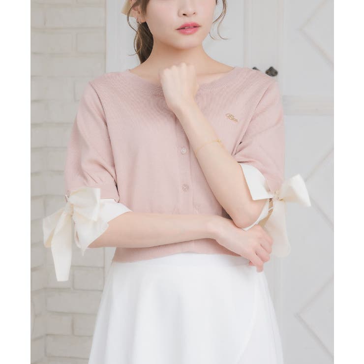 PNK0 | 袖BIGリボンNTカーデ | RETRO GIRL