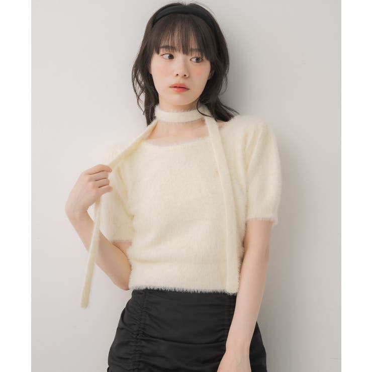 タイ付き半袖シャギーNTPO | RETRO GIRL | 詳細画像14 